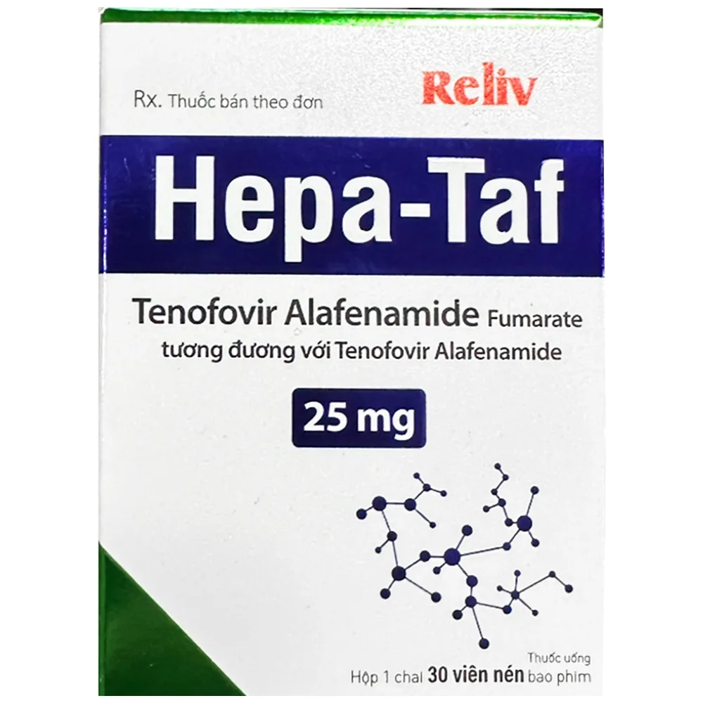 Hình ảnh Thuốc Hepa - Taf 25mg BRV điều trị bệnh viêm gan siêu vi B mạn tính (30 viên)