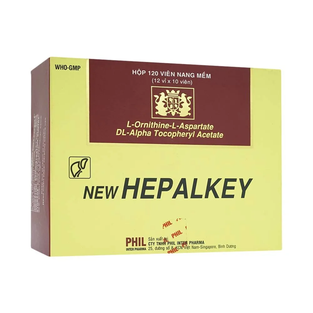Hình ảnh Thuốc Hepalkey Phil dùng trong trường hợp tăng amoniac do viêm gan cấp và mãn tính (12 vỉ x 10 viên)