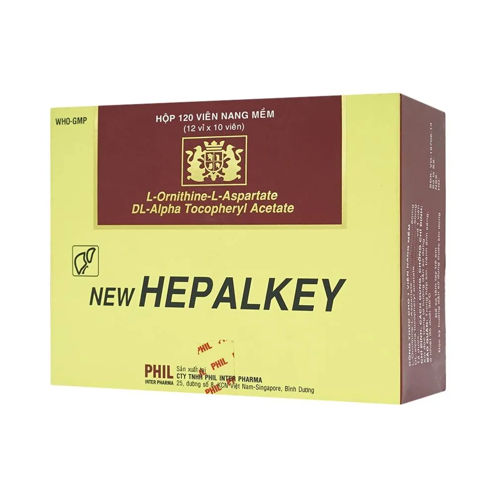 Hình ảnh Thuốc Hepalkey Phil dùng trong trường hợp tăng amoniac do viêm gan cấp và mãn tính (12 vỉ x 10 viên)
