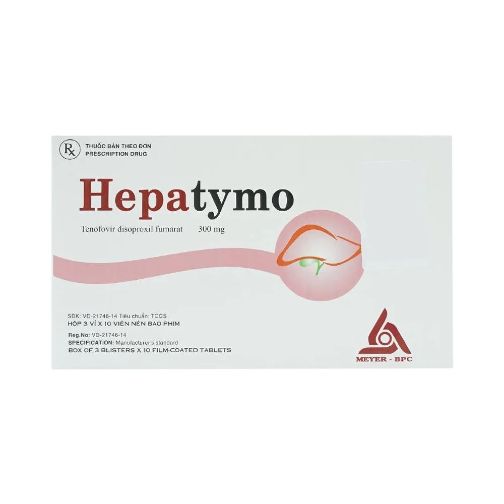 Hình ảnh Thuốc Hepatymo 300mg điều trị viêm gan siêu B mạn tính (3 vỉ x 10 viên)