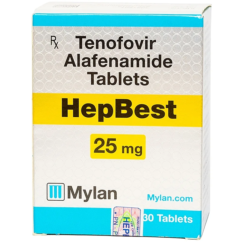 Hình ảnh Thuốc Hepbest 25mg điều trị nhiễm virus viêm gan B mạn tính (30 viên)