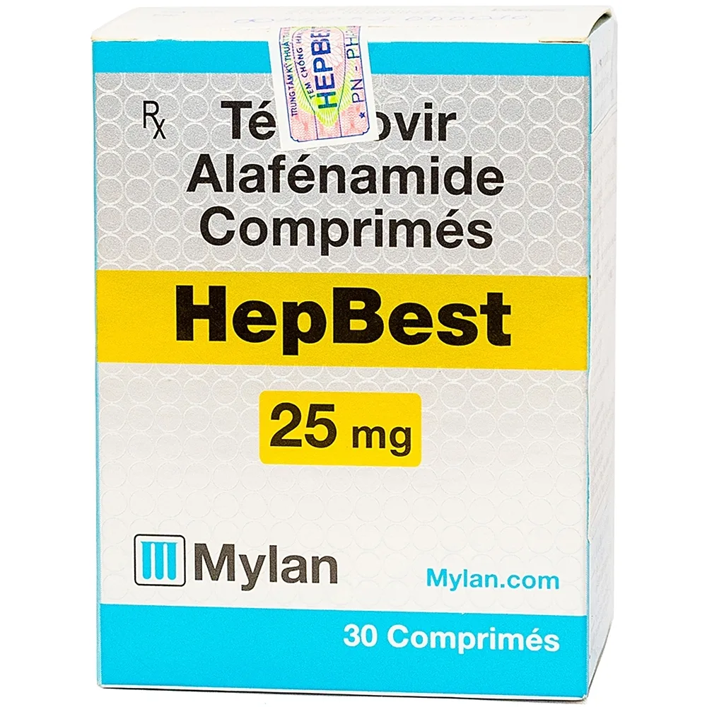 Hình ảnh Thuốc Hepbest 25mg điều trị nhiễm virus viêm gan B mạn tính (30 viên)