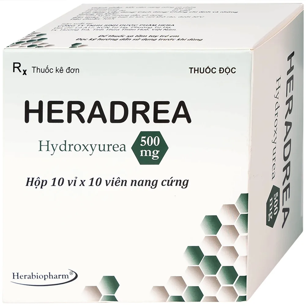 Hình ảnh Thuốc Heradrea 500 Herabiopharm điều trị bệnh bạch cầu dòng tủy mạn tính (10 vỉ x 10 viên)