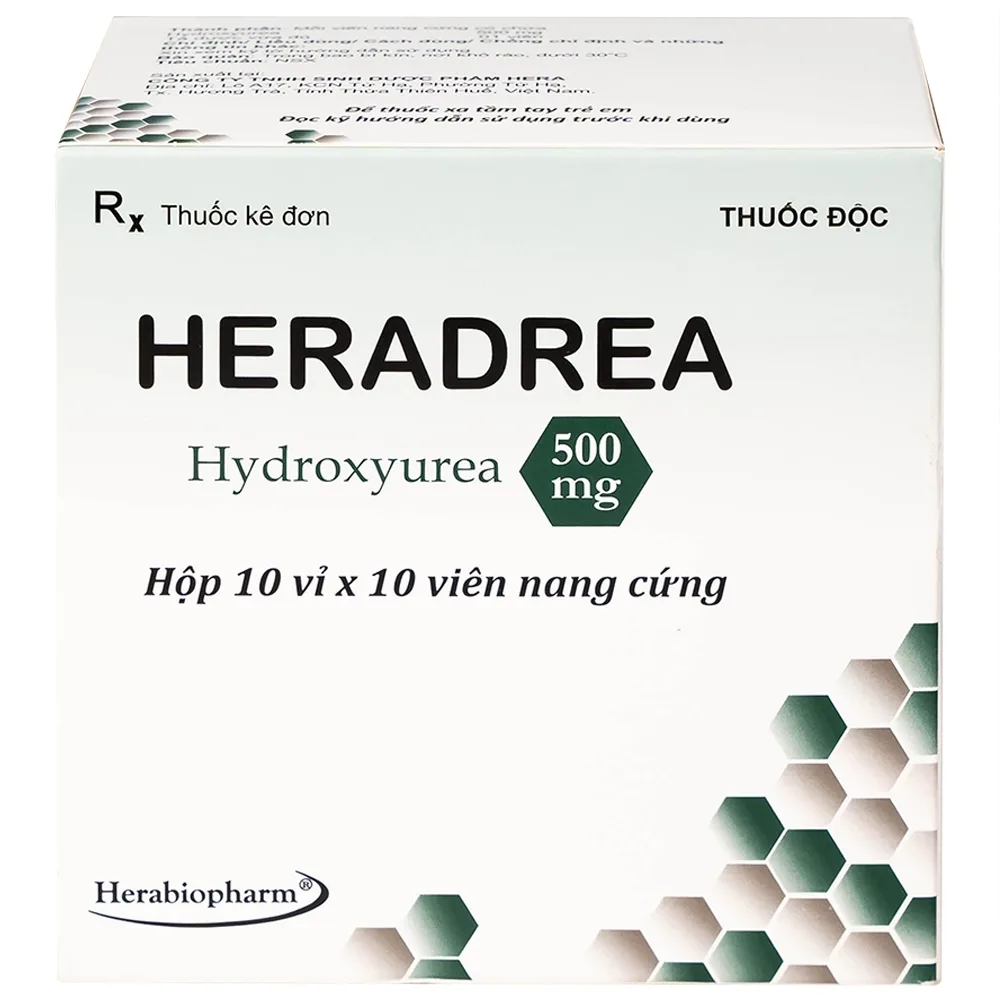 Hình ảnh Thuốc Heradrea 500 Herabiopharm điều trị bệnh bạch cầu dòng tủy mạn tính (10 vỉ x 10 viên)