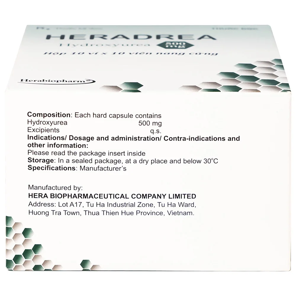 Hình ảnh Thuốc Heradrea 500 Herabiopharm điều trị bệnh bạch cầu dòng tủy mạn tính (10 vỉ x 10 viên)
