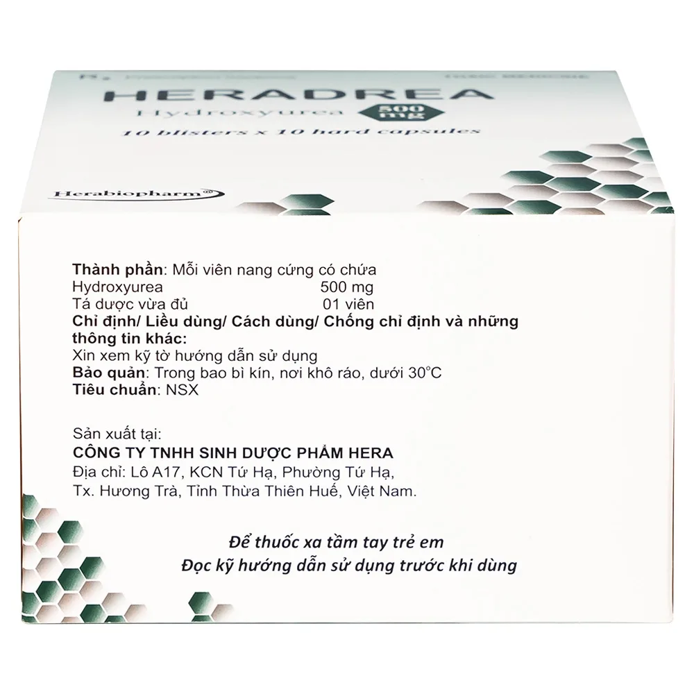Hình ảnh Thuốc Heradrea 500 Herabiopharm điều trị bệnh bạch cầu dòng tủy mạn tính (10 vỉ x 10 viên)