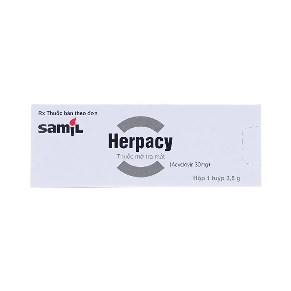 Hình ảnh Thuốc mỡ Herpacy 3.5g Samil điều trị viêm giác mạc do virus herpes simplex