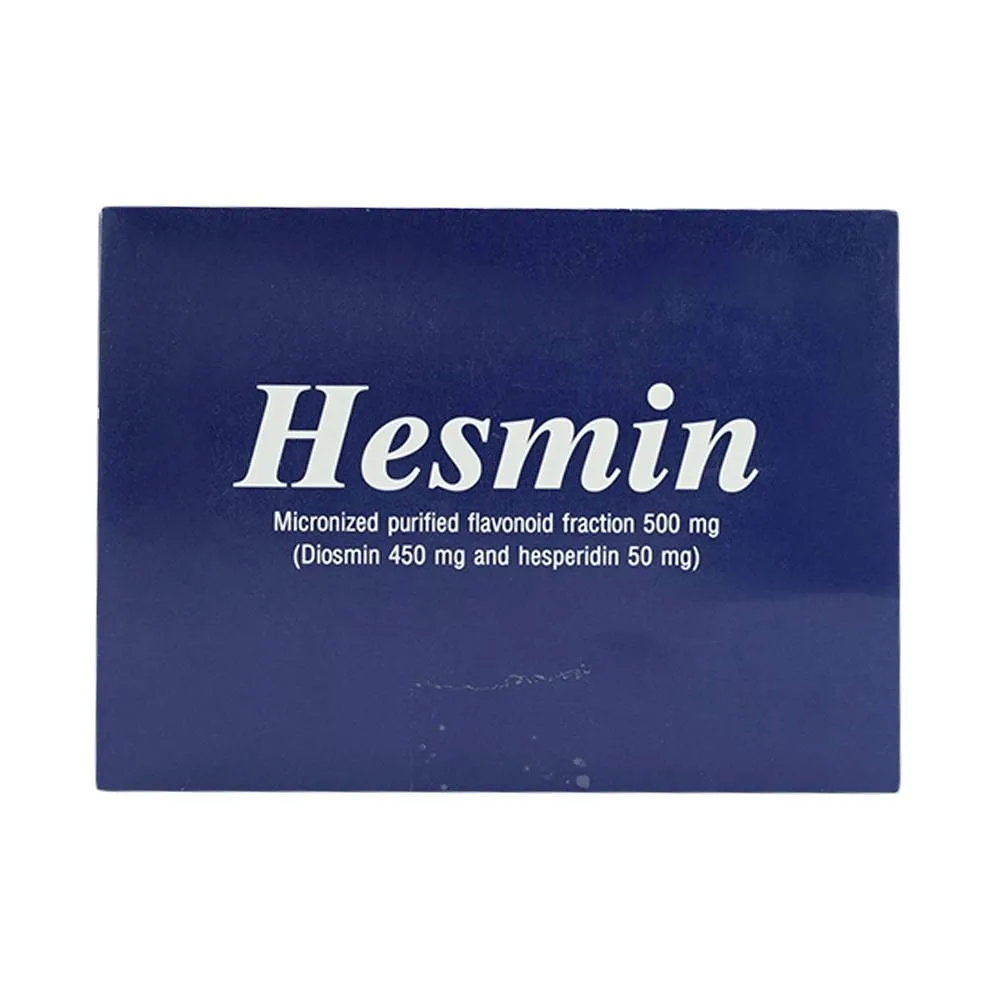 Hình ảnh Thuốc Hesmin 500mg Glomed điều trị các triệu chứng và dấu hiệu của suy tĩnh mạch và bệnh trĩ (10 vỉ x 10 viên)