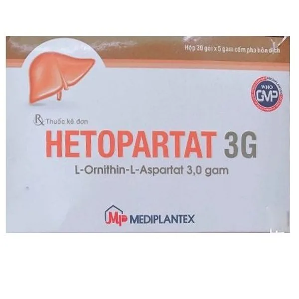 Hình ảnh Thuốc Hetopartat 3G Mediplantex điều trị bệnh và biến chứng do chức năng gan bị suy yếu (30 gói x 5g)