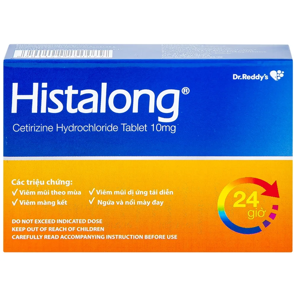 Hình ảnh Thuốc Histalong 10mg Dr. Reddy điều trị viêm mũi theo mùa và viêm màng kết (2 vỉ x 10 viên)