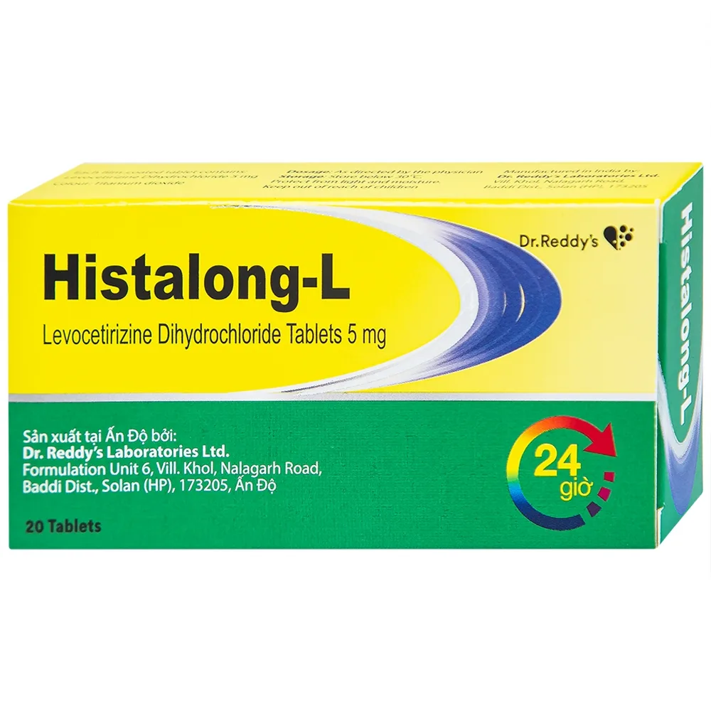 Hình ảnh Thuốc Histalong - L 5mg Dr. Reddy điều trị triệu chứng viêm mũi dị ứng (2 vỉ x 10 viên)