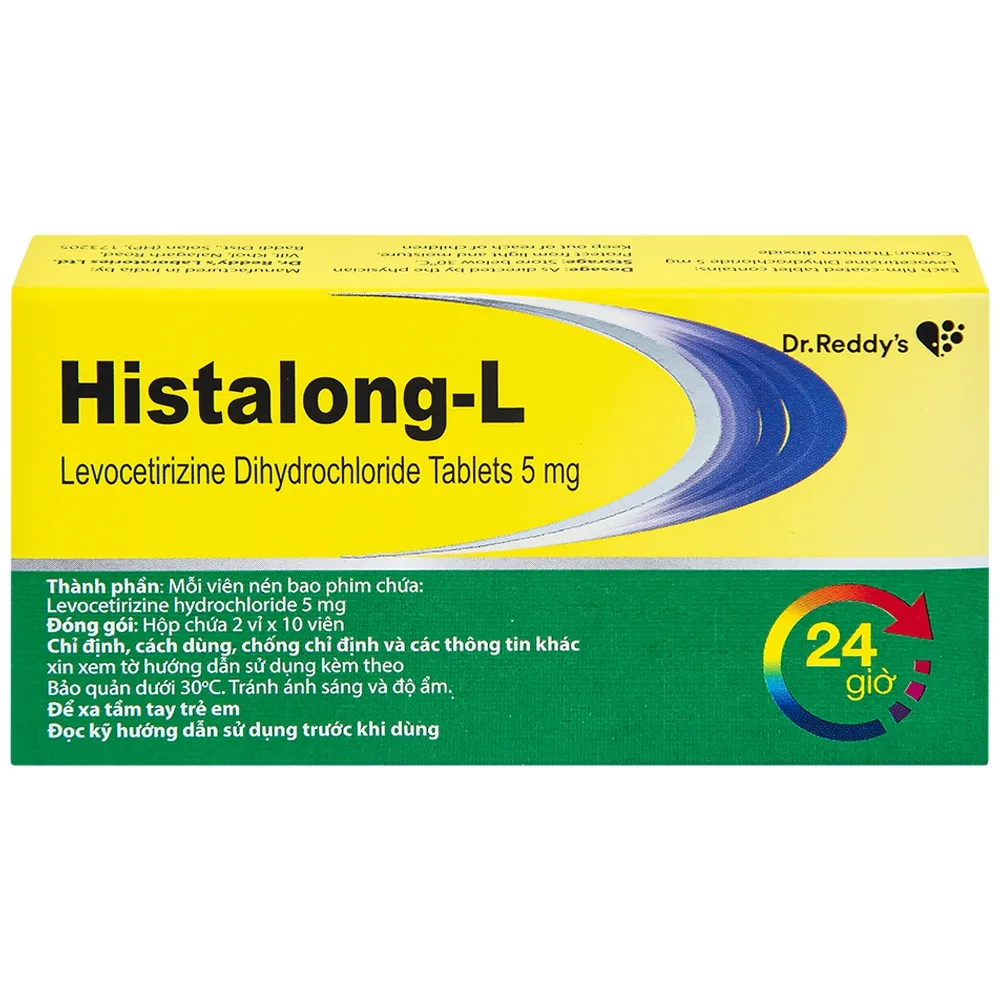 Hình ảnh Thuốc Histalong - L 5mg Dr. Reddy điều trị triệu chứng viêm mũi dị ứng (2 vỉ x 10 viên)