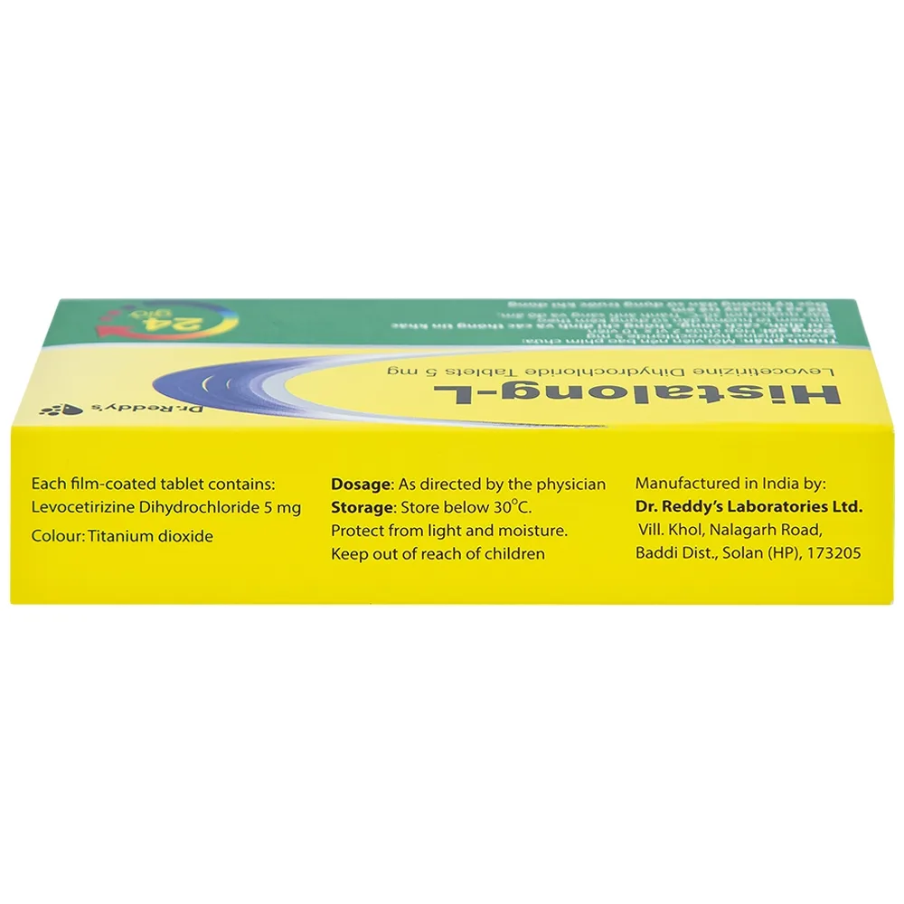 Hình ảnh Thuốc Histalong - L 5mg Dr. Reddy điều trị triệu chứng viêm mũi dị ứng (2 vỉ x 10 viên)
