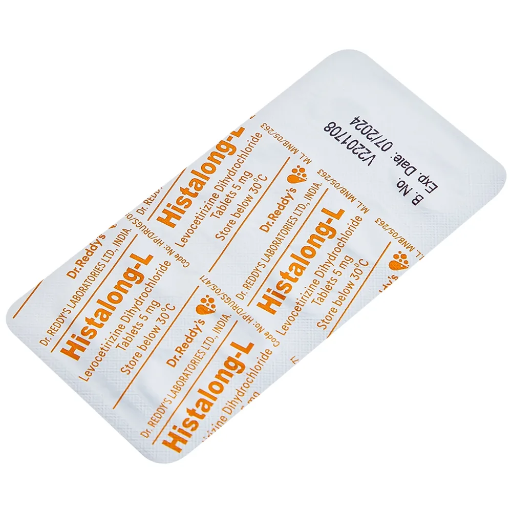 Hình ảnh Thuốc Histalong - L 5mg Dr. Reddy điều trị triệu chứng viêm mũi dị ứng (2 vỉ x 10 viên)