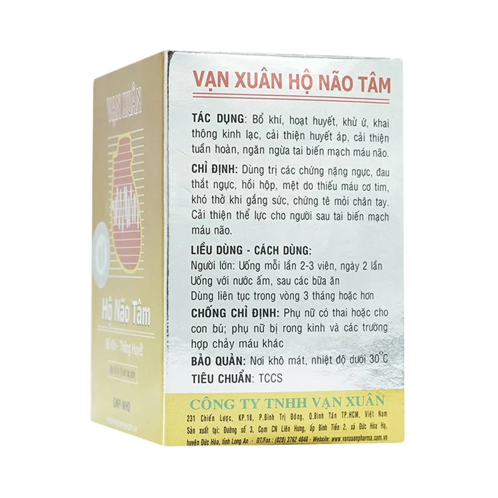 Hình ảnh Thuốc Hộ Não Tâm Vạn Xuân giúp bổ khí, hoạt huyết (10 vỉ x 10 viên)