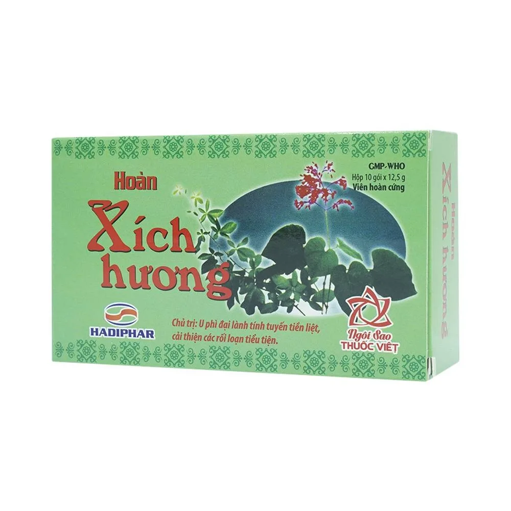 Hình ảnh Thuốc Hoàn Xích Hương Hadiphar điều trị u phì đại lành tính tuyến tiền liệt (10 gói)