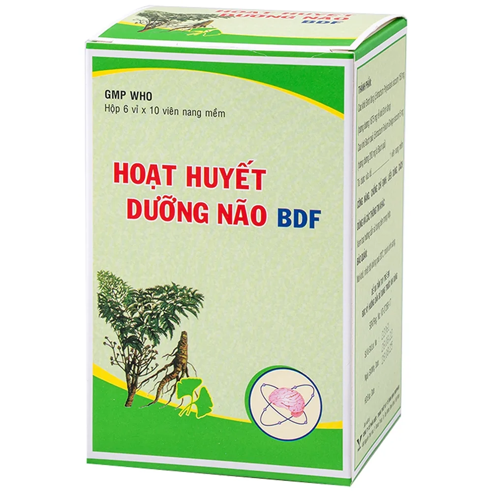 Hình ảnh Hoạt Huyết Dưỡng Não BDF Bidiphar phòng và điều trị các bệnh thiếu máu não (6 vỉ x 10 viên)