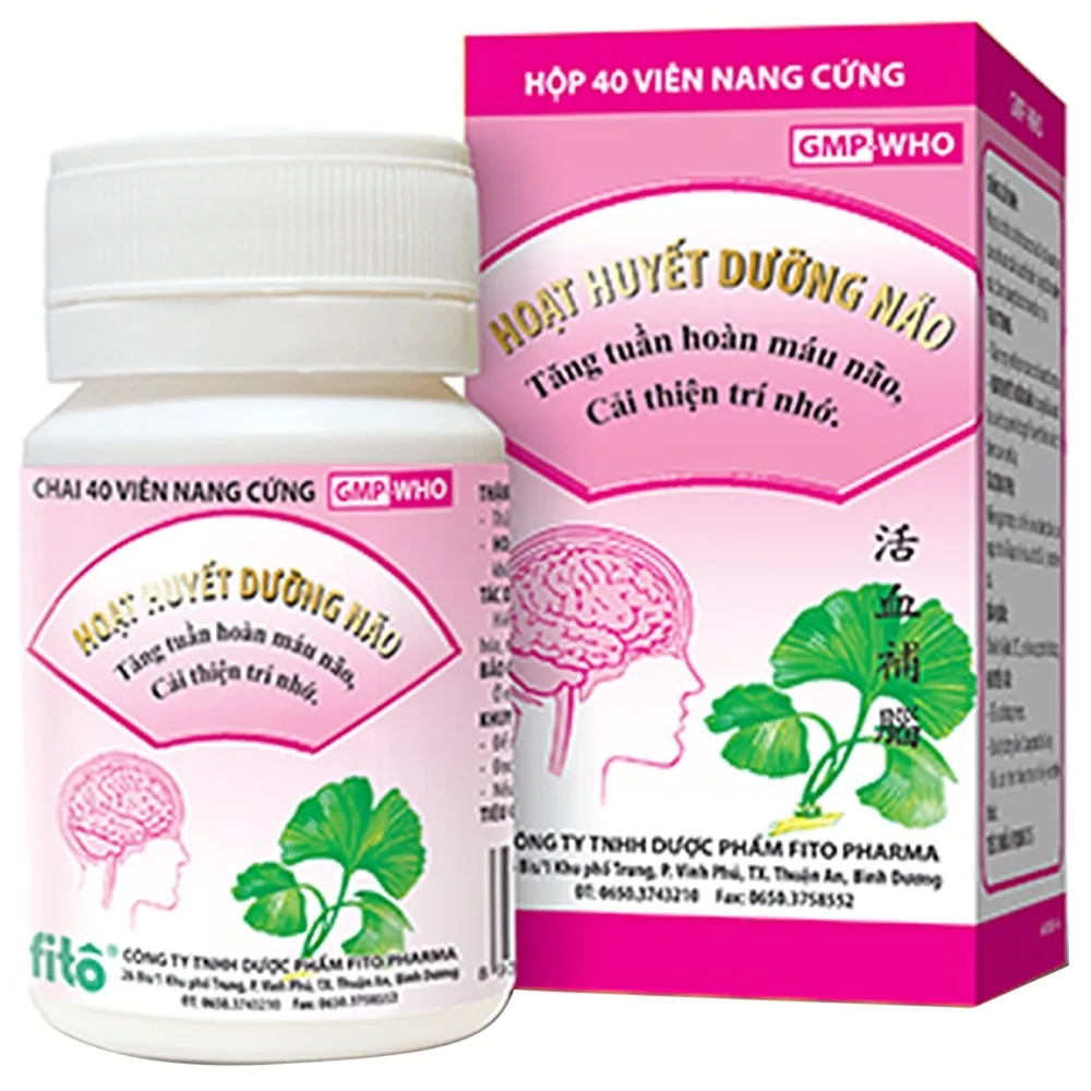 Hình ảnh Thuốc Hoạt Huyết Dưỡng Não Fito giúp tăng tuần hoàn máu não, cải thiện trí nhớ (40 viên)