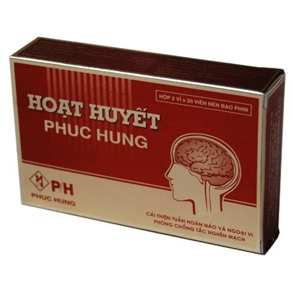 Hình ảnh Thuốc Hoạt Huyết Phúc Hưng cải thiện tuần hoàn não và ngoại vi (2 vỉ x 20 viên)