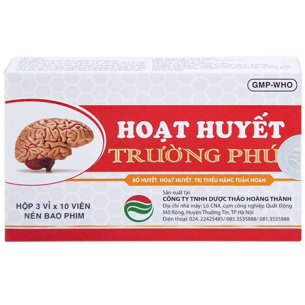 Hình ảnh Thuốc Hoạt Huyết Trường Phúc giúp hoạt huyết, trị thiếu năng tuần hoàn (3 vỉ x 10 viên)