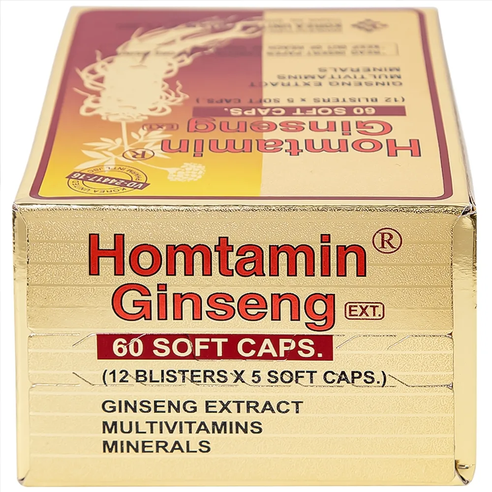 Hình ảnh Thuốc Homtamin Ginseng Korea United cung cấp vitamin và muối khoáng (12 vỉ x 5 viên)