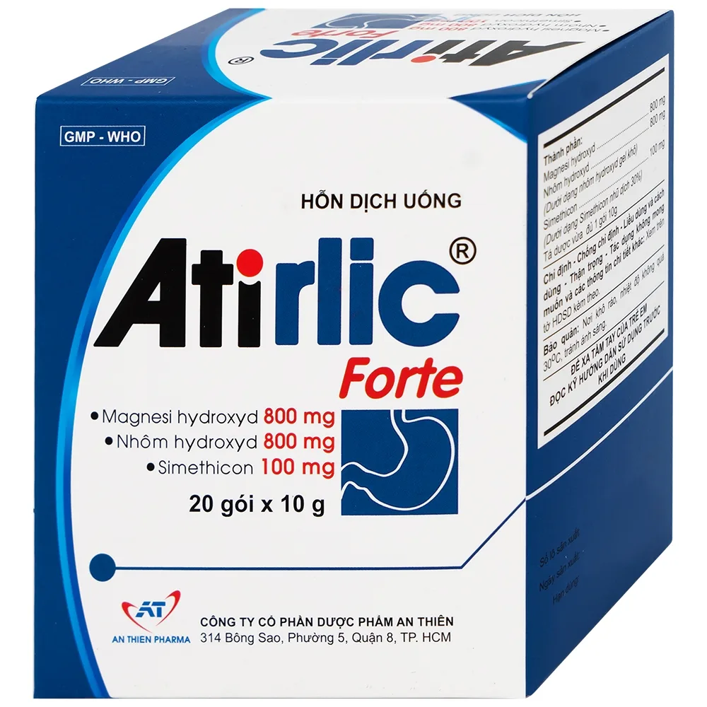 Hình ảnh Hỗn dịch uống Atirlic forte 10g An Thiên giảm triệu chứng tăng acid dạ dày (20 gói)