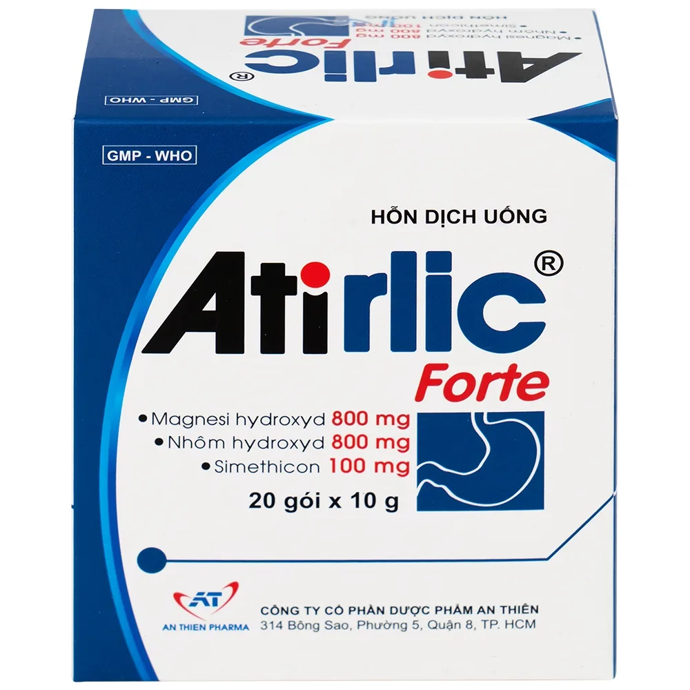Hình ảnh Hỗn dịch uống Atirlic forte 10g An Thiên giảm triệu chứng tăng acid dạ dày (20 gói)