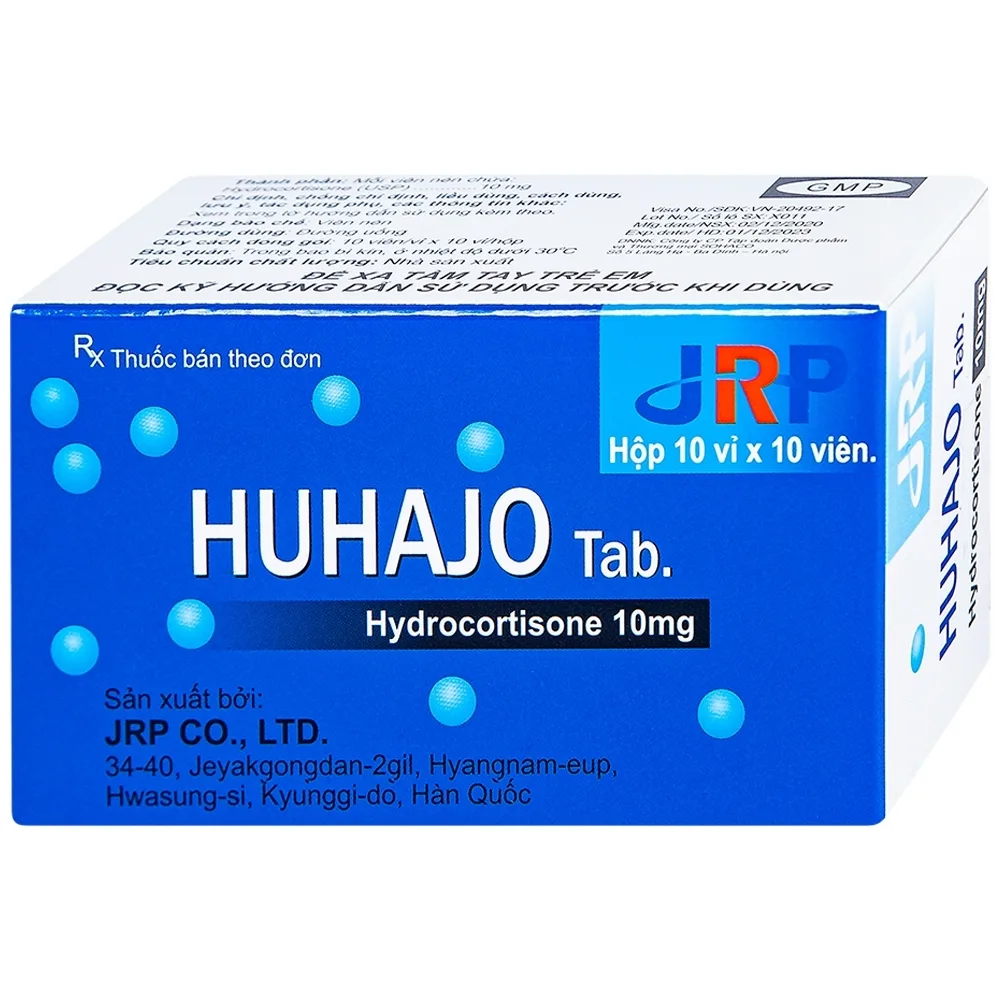Hình ảnh Thuốc Huhajo Tab 10mg JRP điều trị thay thế cho người bị suy vỏ thượng thận (10 vỉ x 10 viên)