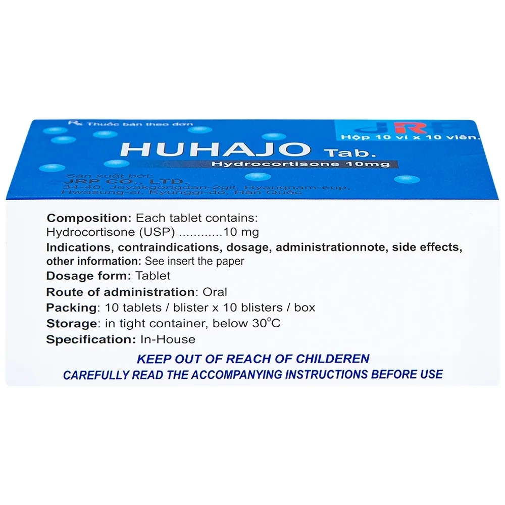 Hình ảnh Thuốc Huhajo Tab 10mg JRP điều trị thay thế cho người bị suy vỏ thượng thận (10 vỉ x 10 viên)