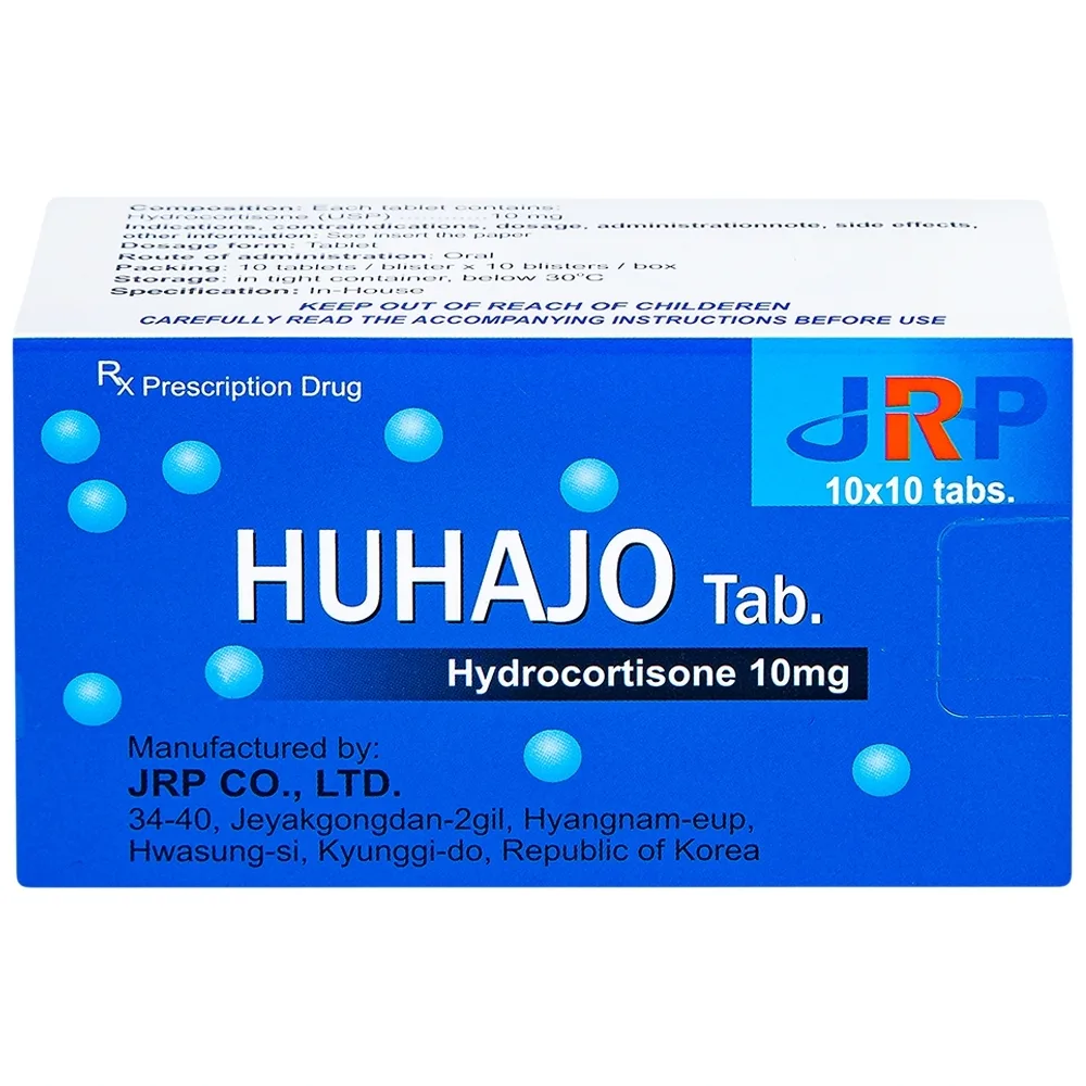 Hình ảnh Thuốc Huhajo Tab 10mg JRP điều trị thay thế cho người bị suy vỏ thượng thận (10 vỉ x 10 viên)