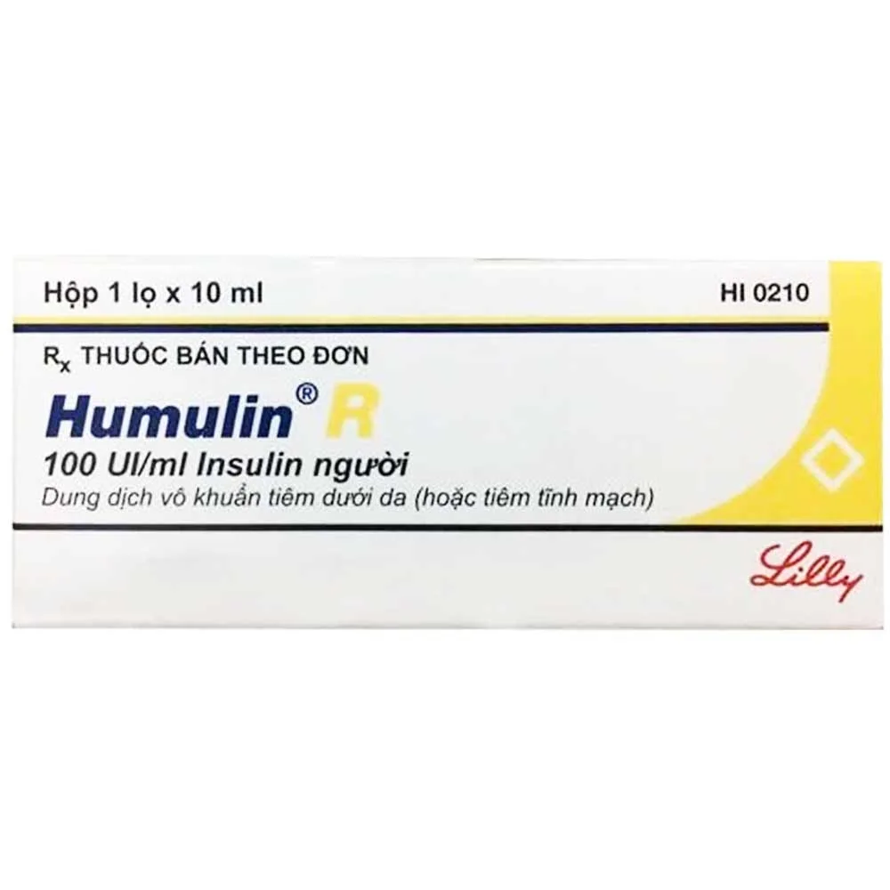 Hình ảnh Thuốc tiêm Humulin R 100UI/ml điều trị bệnh đái tháo đường (10ml)