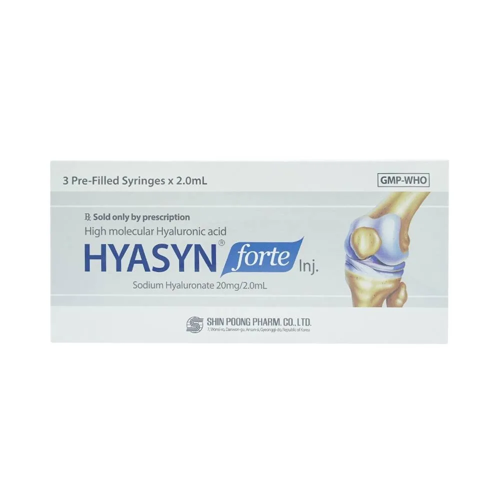 Hình ảnh Thuốc tiêm Hyasyn Forte Shinpoong Deawoo điều trị viêm khớp gối (3 cây x 2ml)