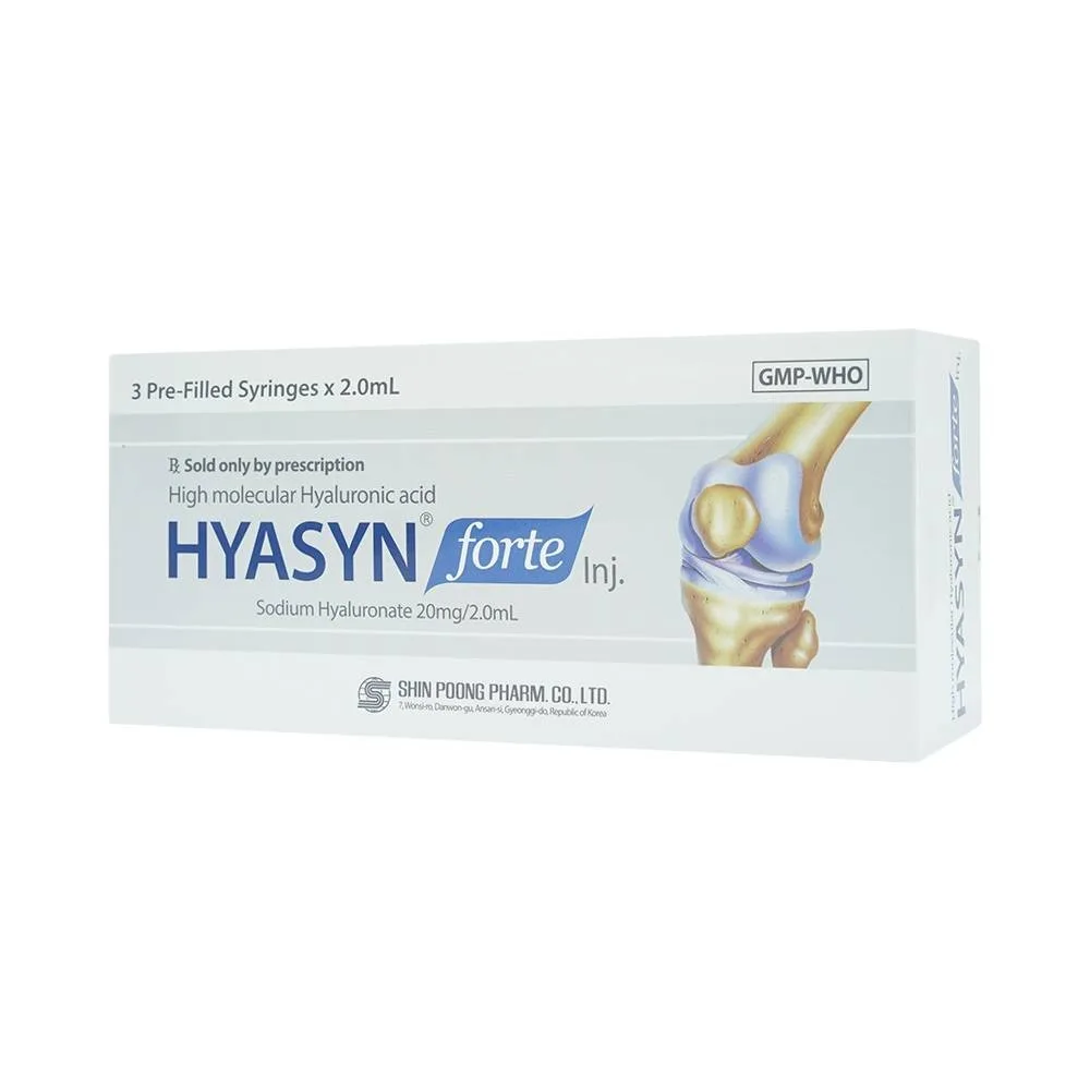 Hình ảnh Thuốc tiêm Hyasyn Forte Shinpoong Deawoo điều trị viêm khớp gối (3 cây x 2ml)