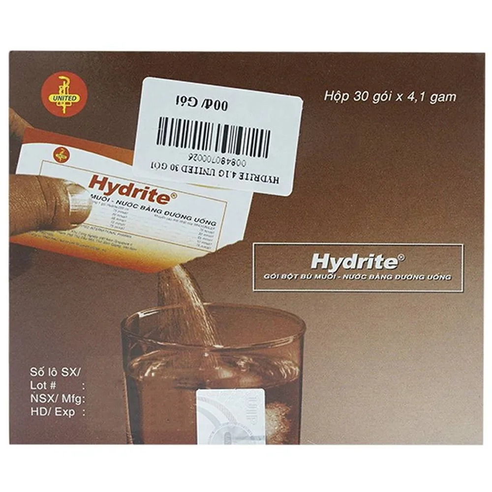 Hình ảnh Bột bù muối nước bằng đường uống Hydrite điều trị mất nước do tiêu chảy (30 gói x 4.1g)