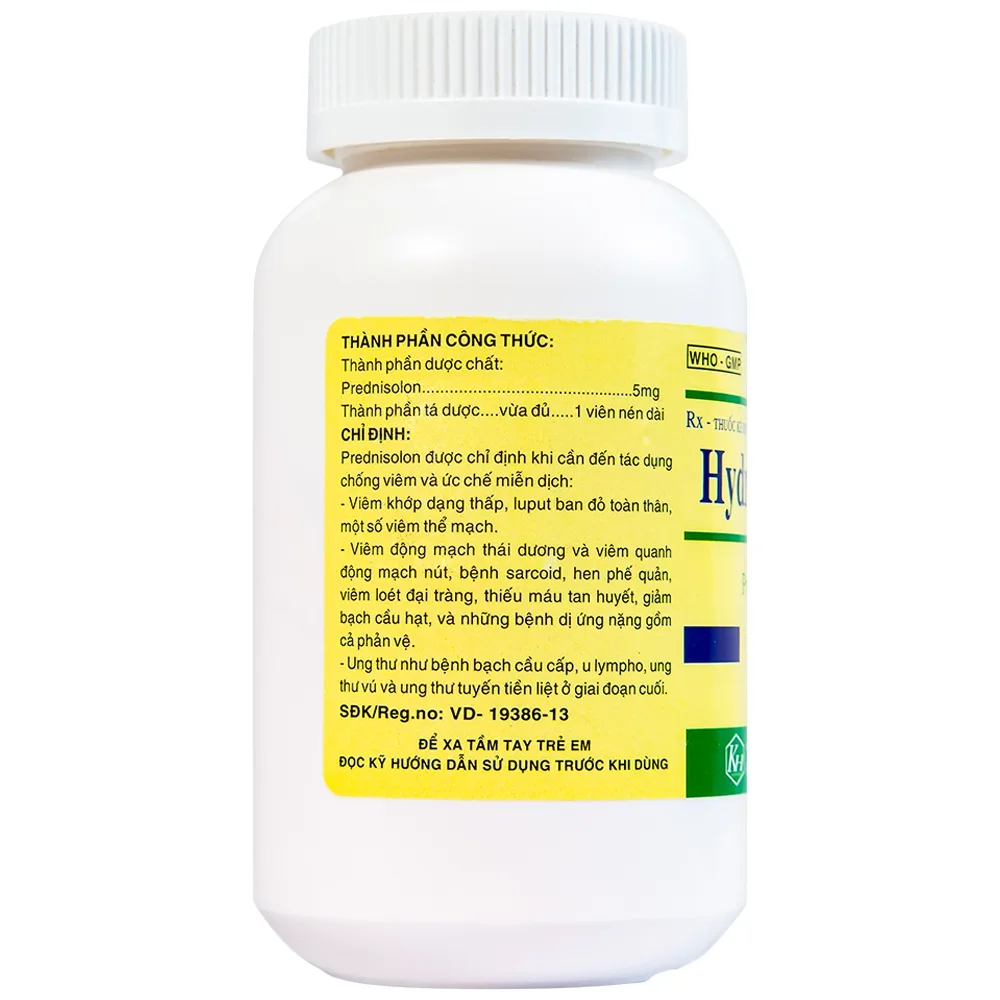 Hình ảnh Thuốc Hydrocolacyl 5mg Khapharco chống viêm và ức chế miễn dịch viêm khớp dạng thấp, ung thư (1000 viên)