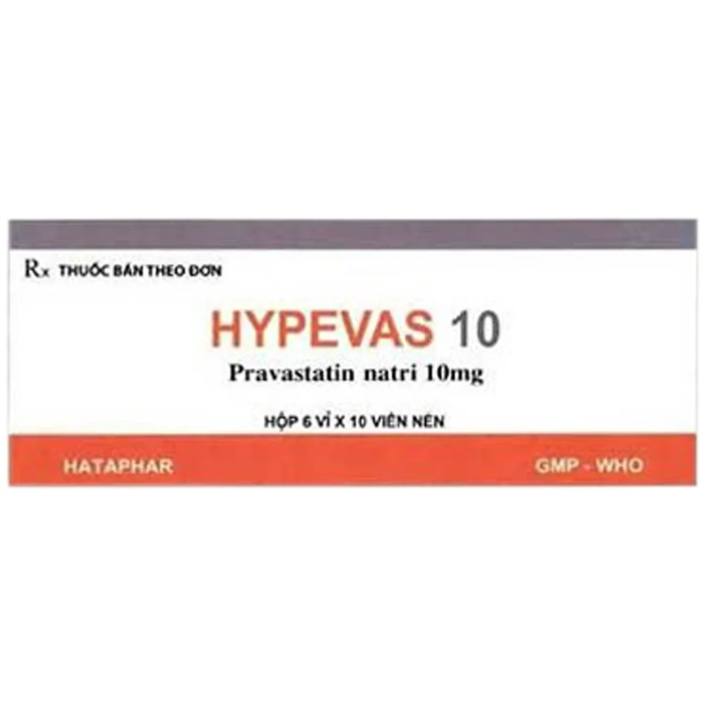 Hình ảnh Thuốc Hypevas 10 Hà Tây điều trị tăng cholesterol máu (6 vỉ x 10 viên)