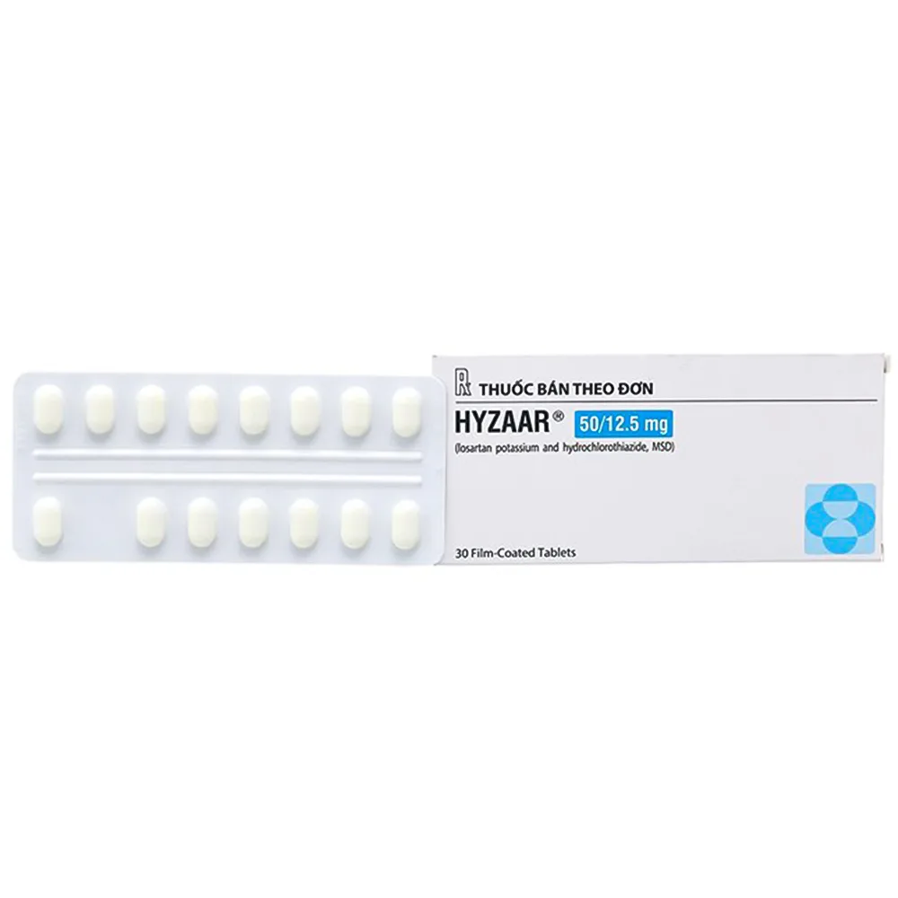 Hình ảnh Thuốc Hyzaar 50/12.5mg MSD điều trị tăng huyết áp (2 vỉ x 14 viên)