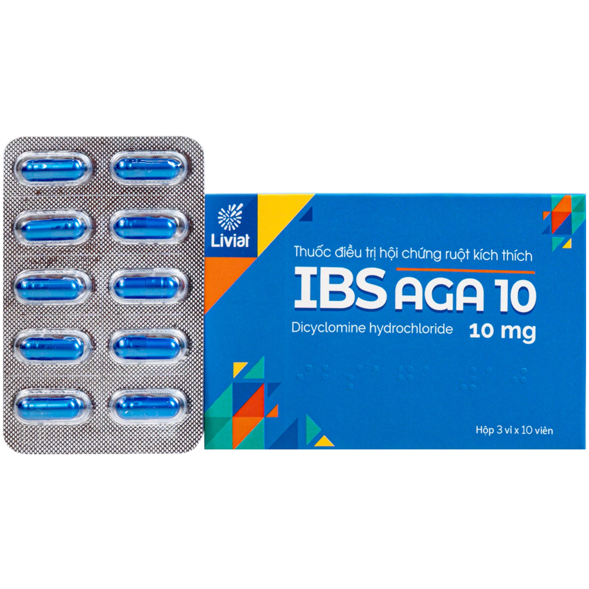 Hình ảnh Thuốc Ibsaga 10mg Liviat chống co thắt cơ (3 vỉ x 10 viên)