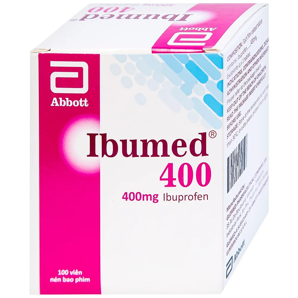 Hình ảnh Thuốc Ibumed 400 Glomed giảm đau do cảm cúm, cảm lạnh, viêm khớp dạng thấp (10 vỉ x 10 viên)