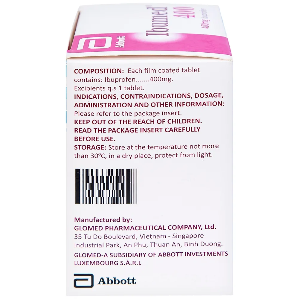Hình ảnh Thuốc Ibumed 400 Glomed giảm đau do cảm cúm, cảm lạnh, viêm khớp dạng thấp (10 vỉ x 10 viên)