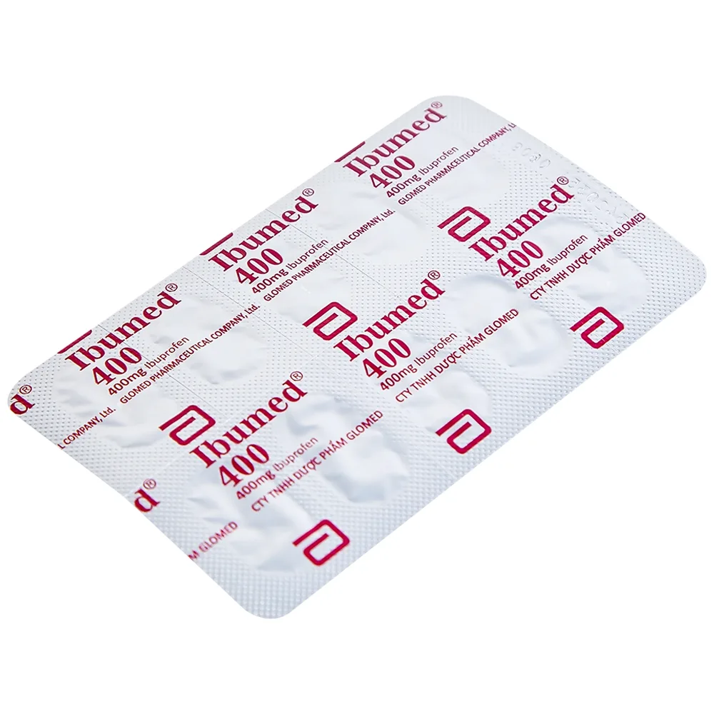 Hình ảnh Thuốc Ibumed 400 Glomed giảm đau do cảm cúm, cảm lạnh, viêm khớp dạng thấp (10 vỉ x 10 viên)