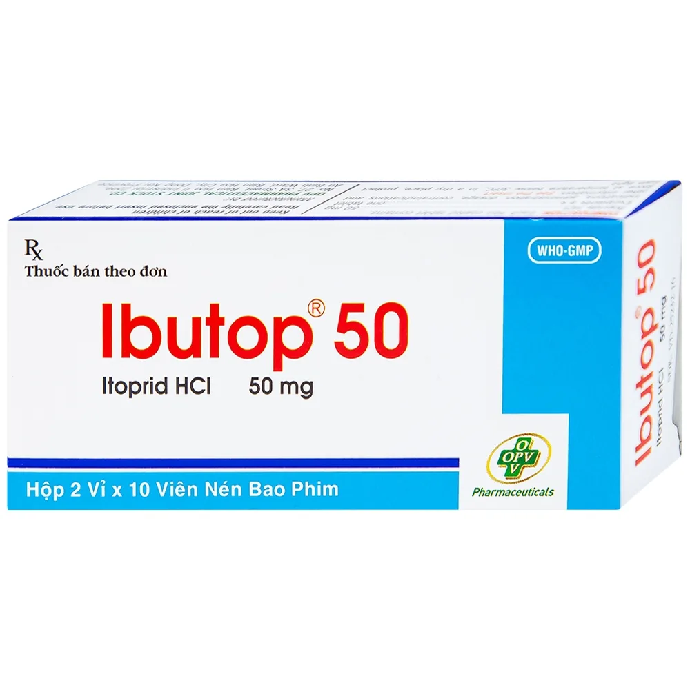 Hình ảnh Thuốc Ibutop 50 OPV điều trị viêm dạ dày, chướng bụng, đau bụng, chán ăn, ợ nóng (2 vỉ x 10 viên)