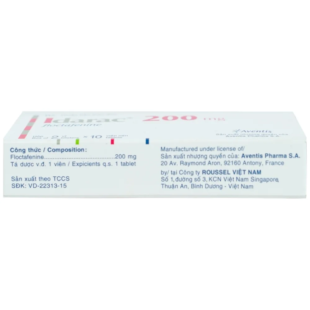 Hình ảnh Thuốc Idarac 200mg Roussel điều trị các chứng đau mức độ nhẹ đến trung bình (2 vỉ x 10 viên)
