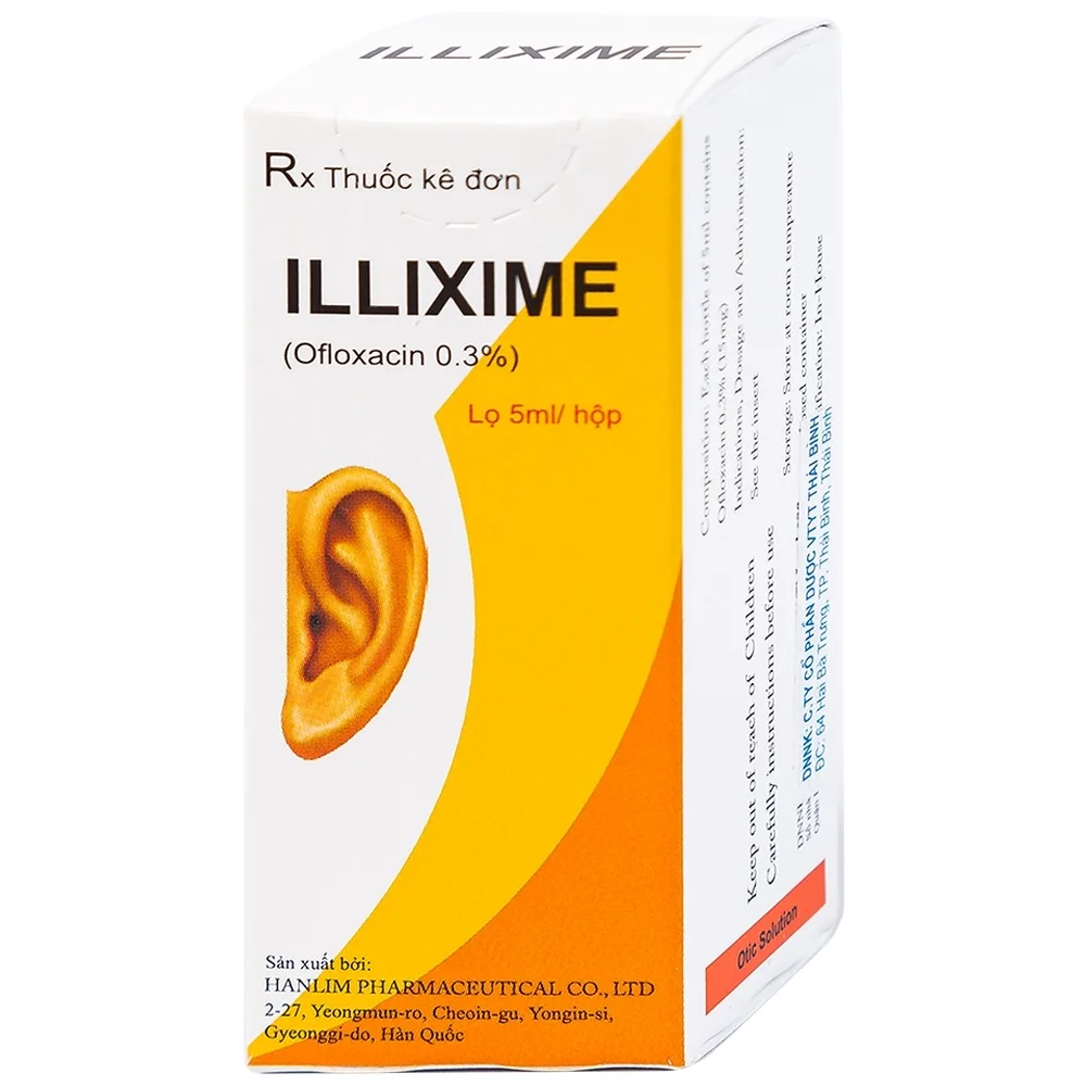Hình ảnh Dung dịch nhỏ tai ILLixime 0.3% Hanlim điều trị viêm tai ngoài, viêm tai giữa mạn tính (5ml)