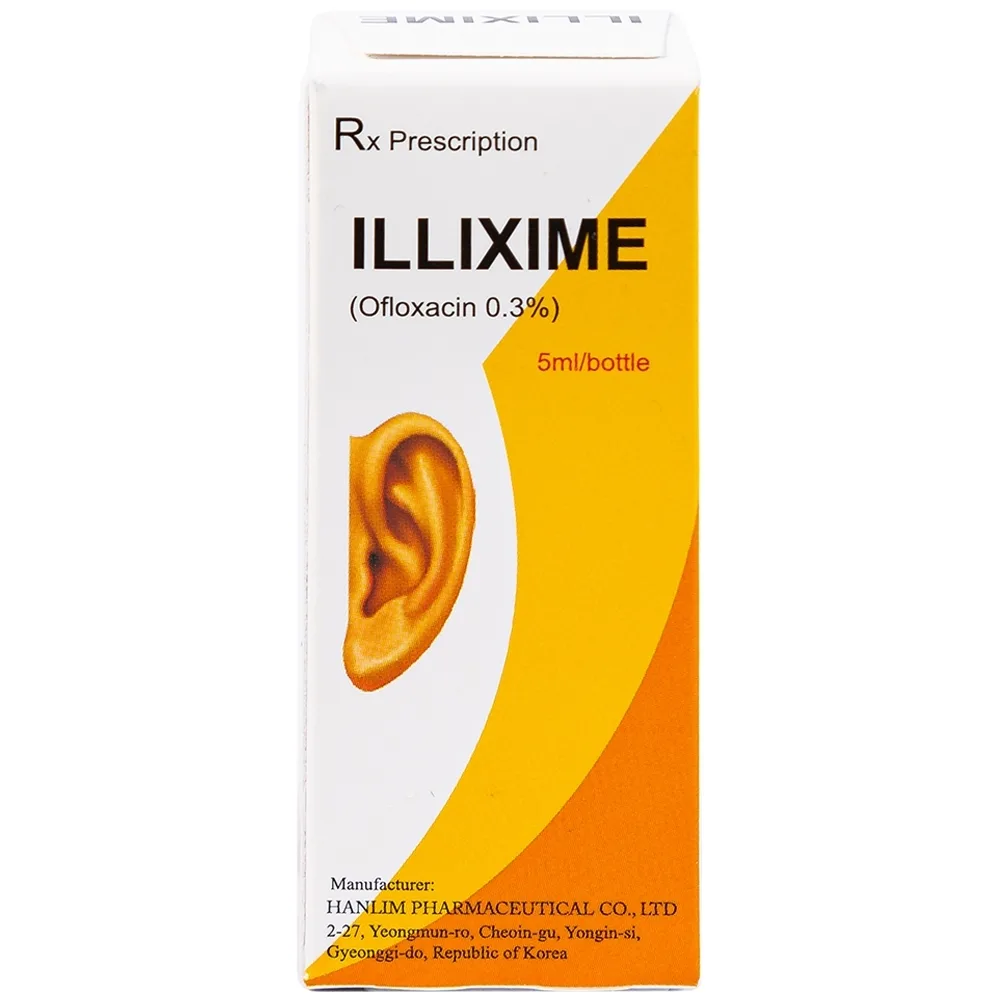 Hình ảnh Dung dịch nhỏ tai ILLixime 0.3% Hanlim điều trị viêm tai ngoài, viêm tai giữa mạn tính (5ml)