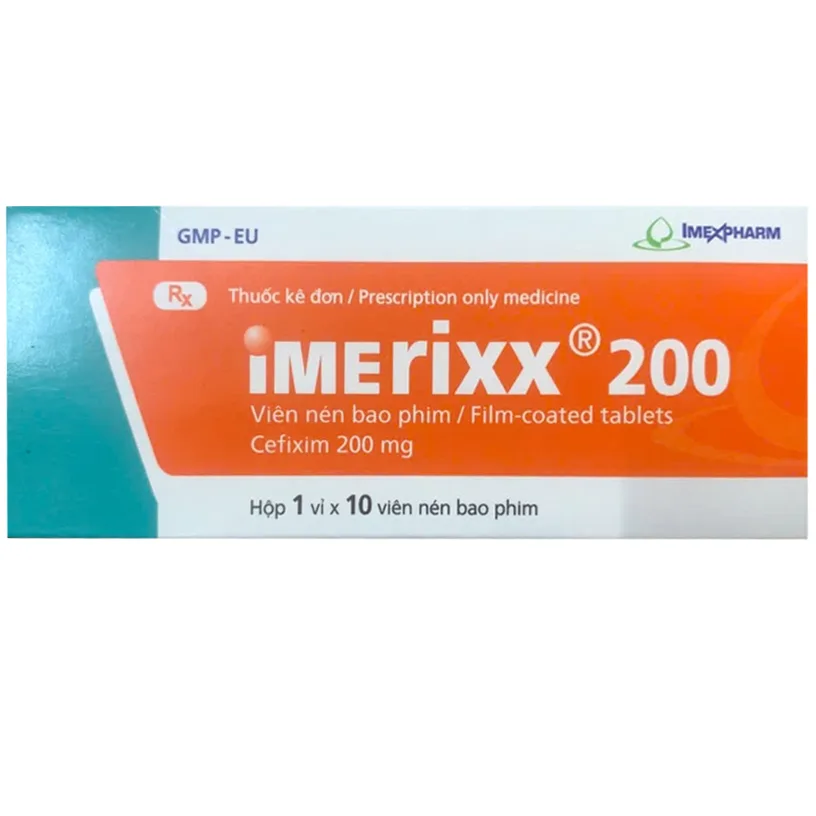 Hình ảnh Thuốc Imerixx 200MG Imexpharm điều trị nhiễm khuẩn (1 vỉ x 10 viên)