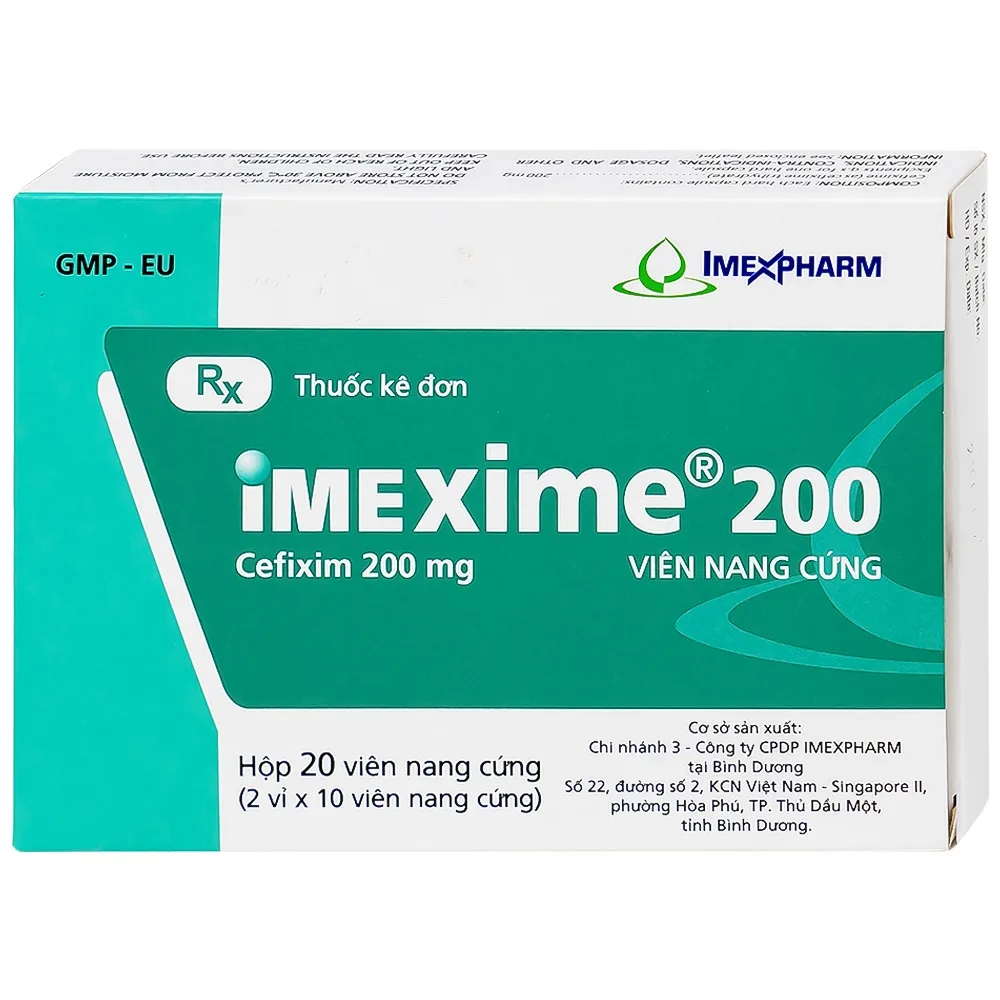 Hình ảnh Thuốc Imexime 200 Imexpharm điều trị nhiễm khuẩn đường tiết niệu, viêm thận - bể thận (2 vỉ x 10 viên)