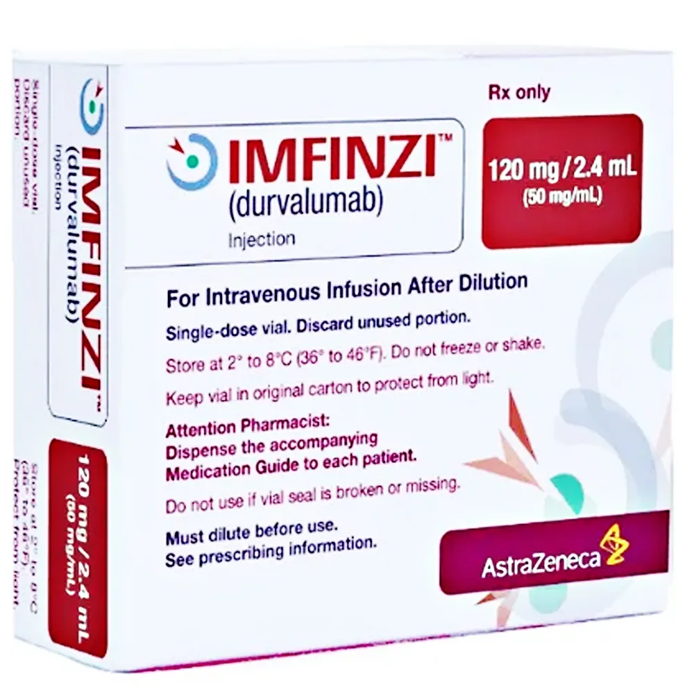 Hình ảnh Thuốc Imfinzi INJ 120mg/2,4ml AstraZeneca điều trị ung thư biểu mô đường niệu, ung thư phổi (2.4ml)