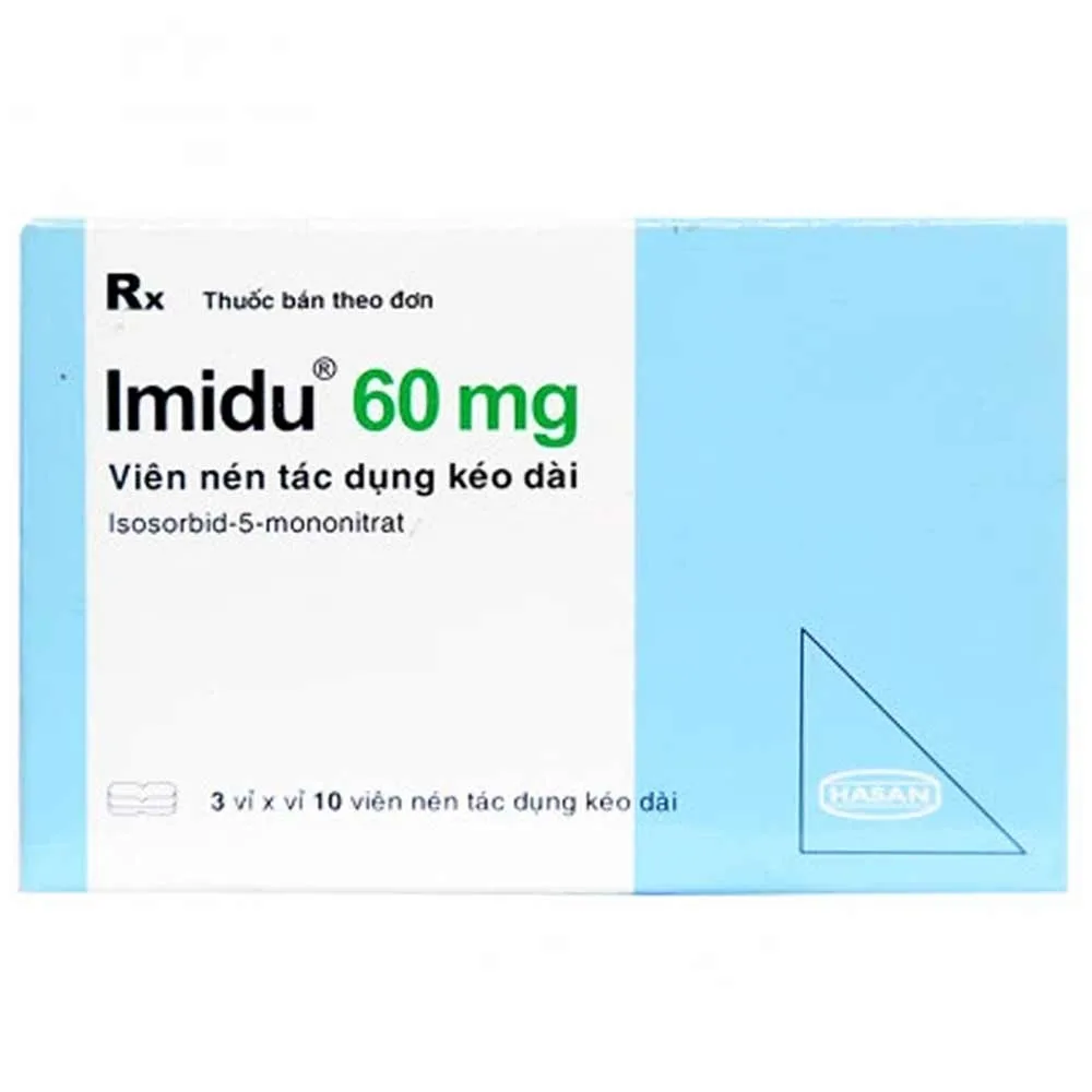 Hình ảnh Thuốc Imidu 60mg Hasan điều trị dự phòng cơn đau thắt ngực (3 vỉ x 10 viên)