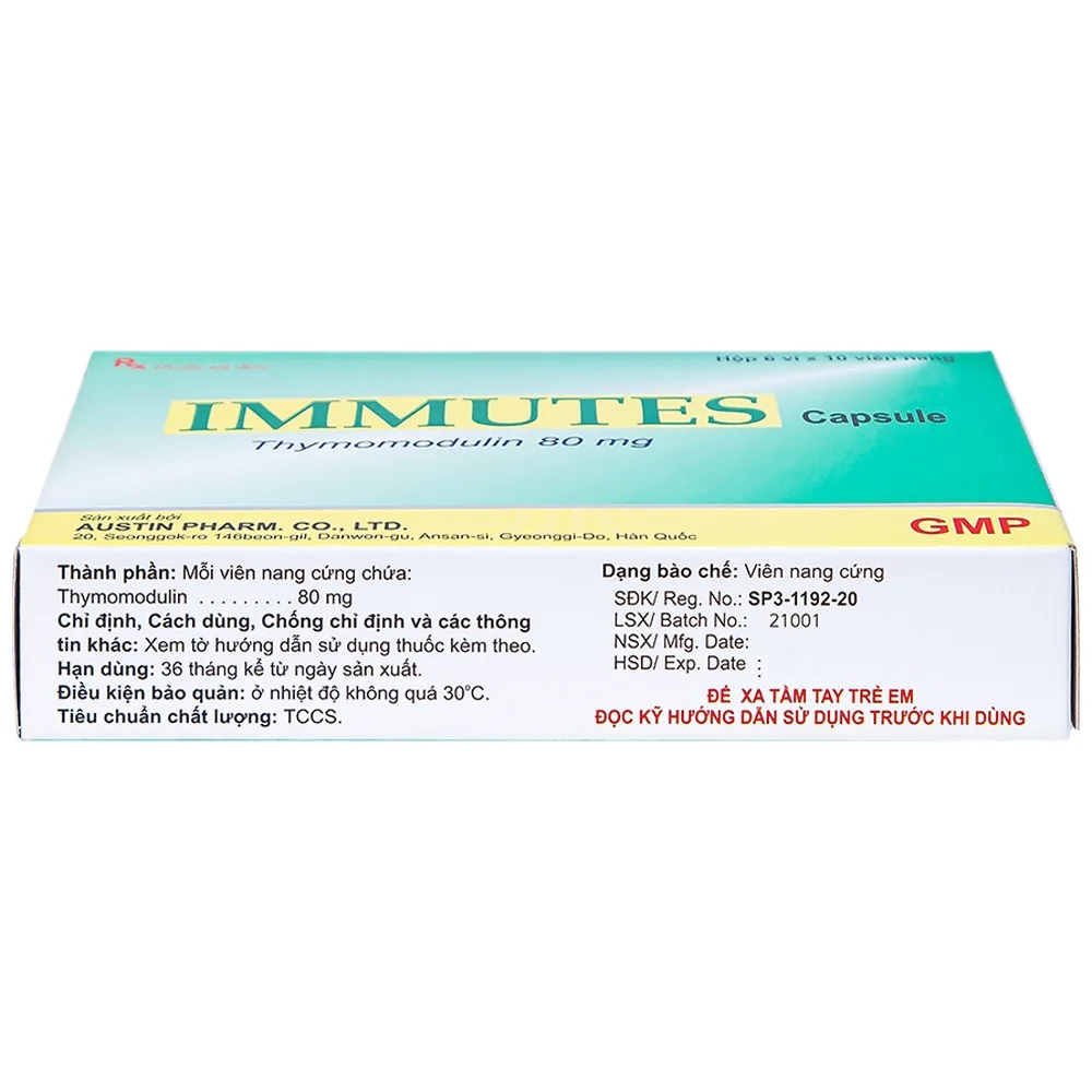 Hình ảnh Thuốc Immutes Capsule 80mg Austin hỗ trợ tăng cường hệ miễn dịch (6 vỉ x 10 viên)